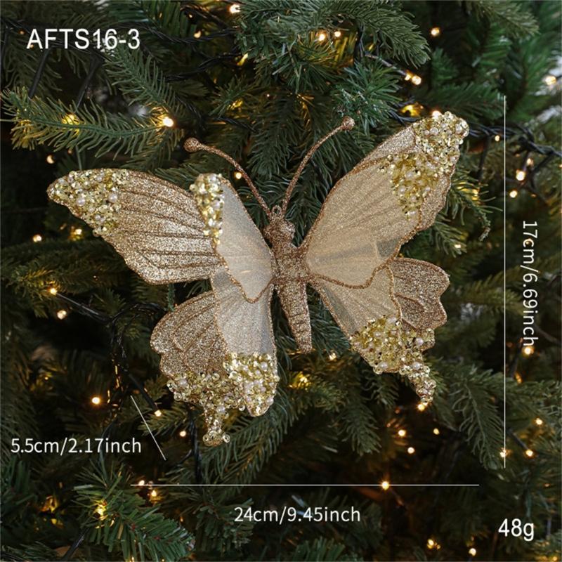 Lightweight Plastic Butterfly And Dragonflies Christmas Decorations For Indoor Outdoor Holiday Homes Party Accessories