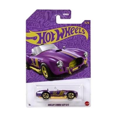Hot Wheels Жемчужный и Хромированный Shelby Cobra 427 S/C Фиолетовый 57-я Коллекция к Юбилею 1:Металлическая модель автомобиля в масштабе 1:64