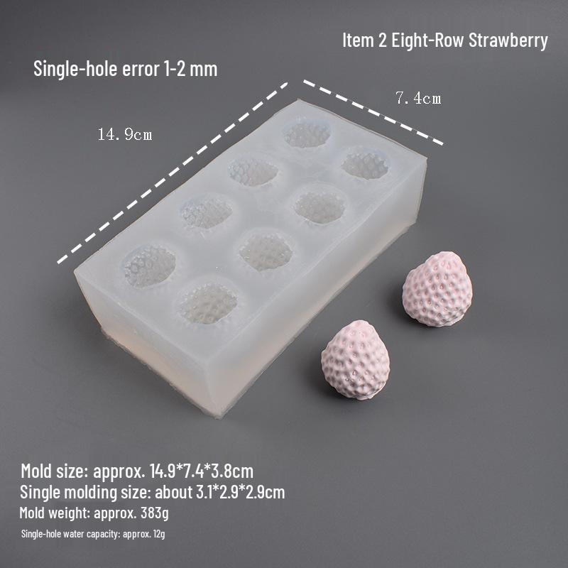 3D Multi-Connected Strawberry Fondant Cake & Chocolate Decoration Silicone Mold