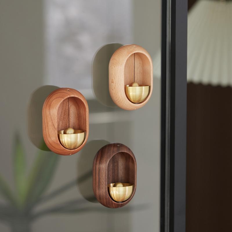 1Pc Japanese-Style Wooden Wind Chime Doorbell - Wireless Entrance Decoration With Soothing Sound, Elegant Valentine'S Day Gift For Door Decoration