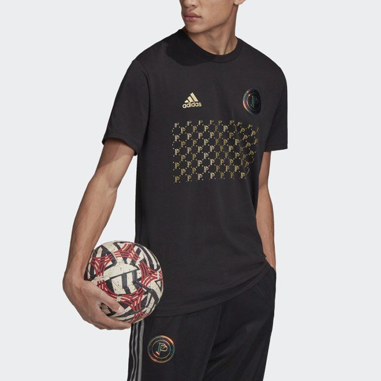 adidas Футболки Мужские Черные С Круглым Вырезом Умеренный Прямой Крой FI0714