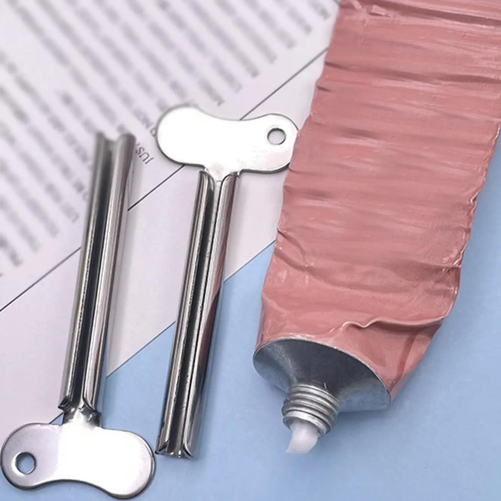 1pc Stainless Steel Toothpaste Tube Squeezers Metal Key Toothpaste Squeezers for Bathroom Hair Dye Cosmetic Tubes Squeezer