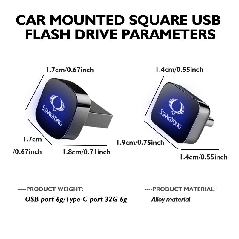 Автомобильный USB-накопитель 64 ГБ 32 ГБ 16 ГБ Флешка USB Флеш-накопитель Подарок для SsangYong Korando Rexton Kyron Rodius Tivoli Musso