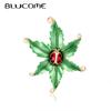 Crystal Heavy Ladybug Beetle Insect Brooch Pin Enamel Animal Leaf Broach Women Christmas Costume Jewelry