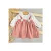 Baby Girl Lace Collar Corded Texture Seasonal Salopet Dress, Birthday And Special Occasion Dress