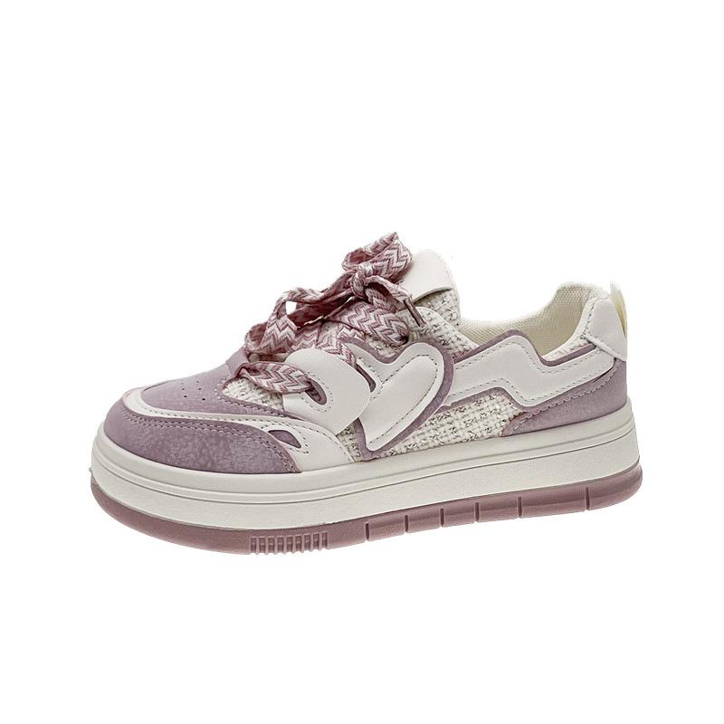 Casual Flat Bottom Board Shoes Running Women Sneakers 2024 New Color Matching All-match Shallow Mouth Womens Shoes Autumntime