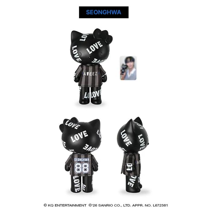 ATEEZ x HELLO KITTY Черная Серия / Фигурка 'Любовь' Набор футболок и фотокарточек / Предзаказ