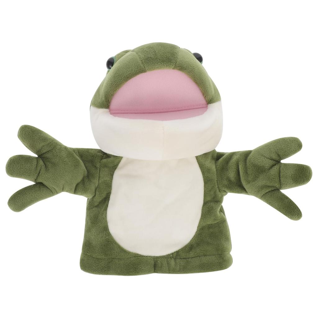 TOYANDONA Frog Hand Puppet, Plush Toy with Moving Mouth, Cute Ventriloquism Puppet for Parents and Children