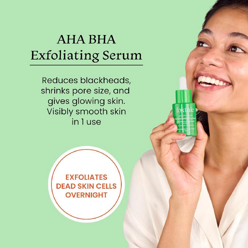 Exfoliating Serum with Acids (30 Ml), AHA BHA Exfoliating Serum, Foxtale