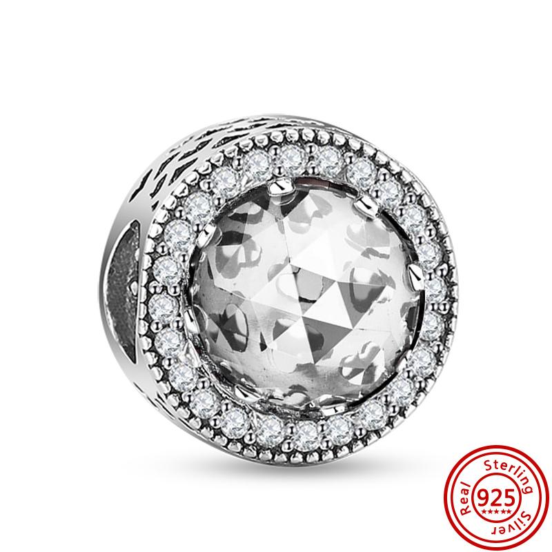 Медь 925 пробы Прозрачный циркон Снежинка Гербарий Крылья ангела и Сердце Сверкающие бусины Подходят для оригинального браслета Pantaro с шармами DIY Циркон