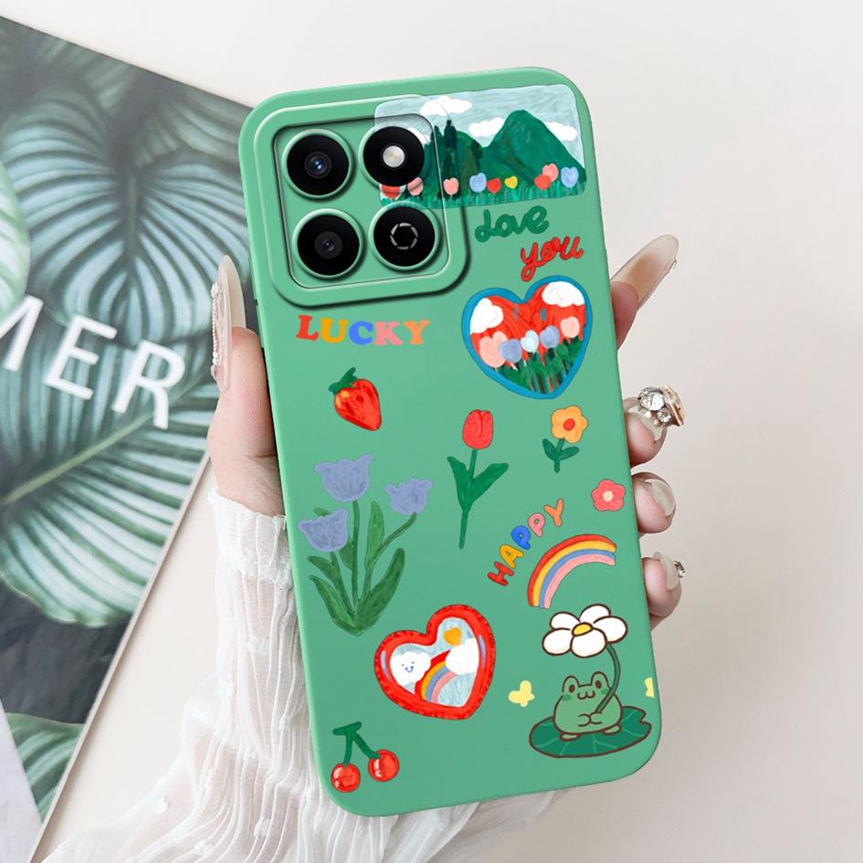 For Honor X7c 4G Case ALT-LX2 Shockproof Cover Sweet Girls Love Heart Soft Liquid Silicone Phone Cases For Honor 200 Smart Coque