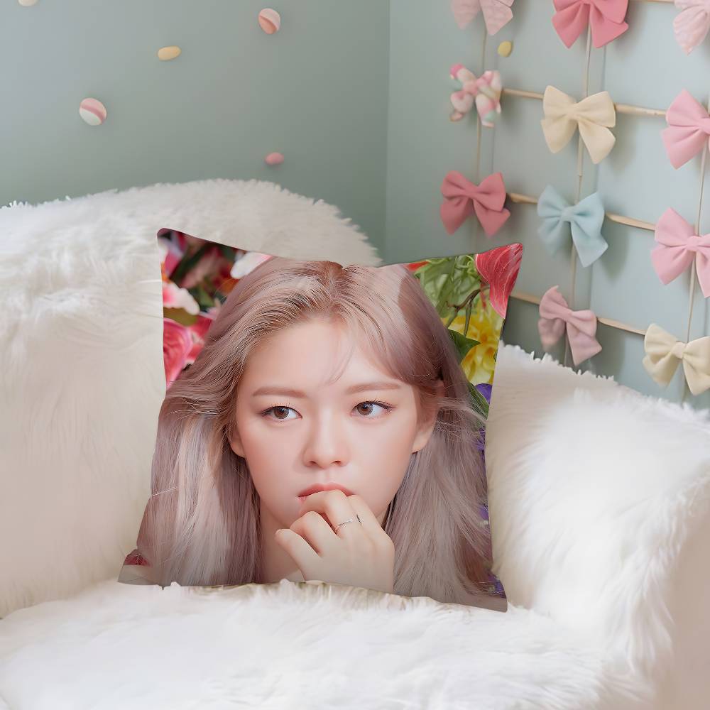 Singer JJeongyeons Case Plush Fabric Soft Pillowcase Double Sided Print Cushion Cover Household Gifts