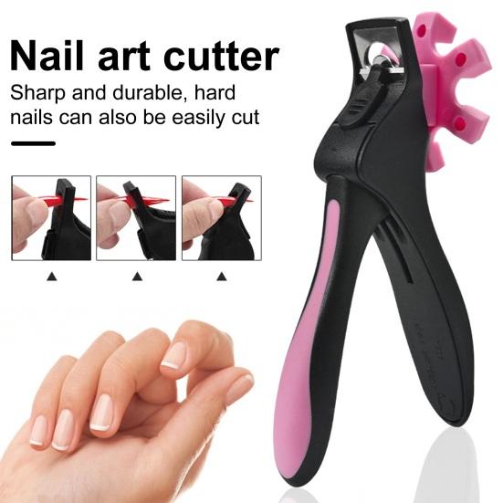 Nail Clippers Adjustable Trimming Positioner Stainless Steel Shape Blade Ergonomic Handle Fake Nail Tip Clipper Cutters Trimmers Scissors