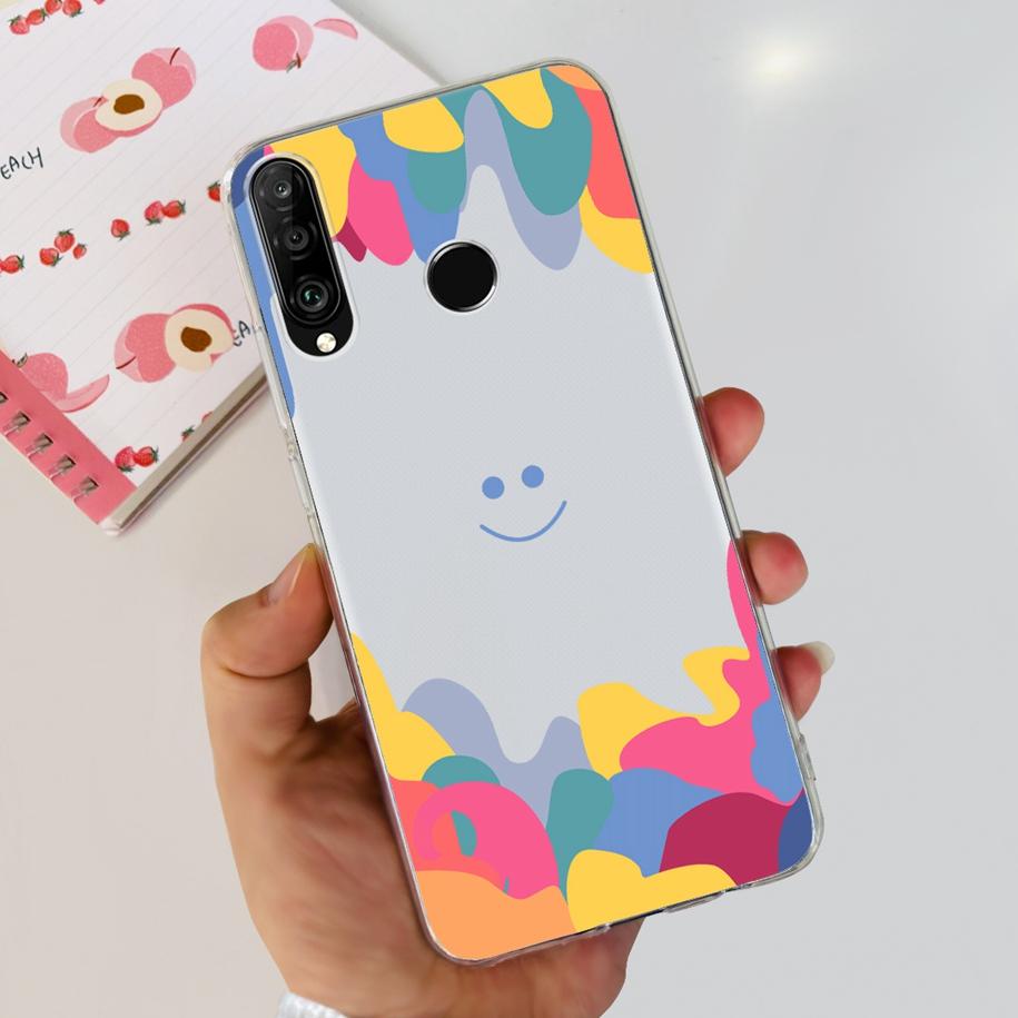 For Huawei P30 Lite Case 2020 Fashion Flower Bumper Soft Silicone Clear Cover For Huawei P30 Lite Pro Fundas P 30 P30Lite Hoesje