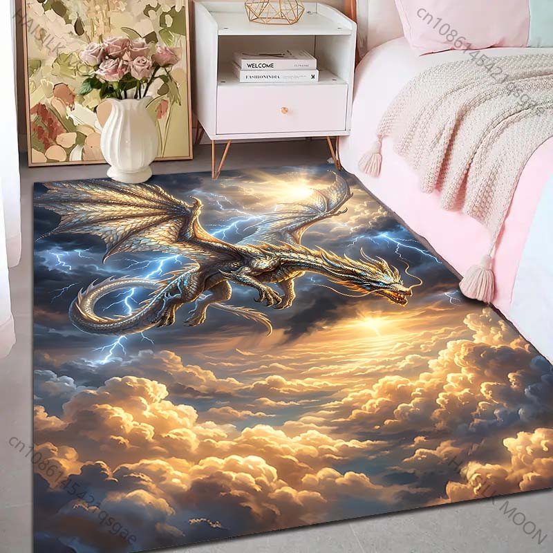 Multiple sizes Dragon soaring through clouds Carpet for Living Room Bedroom Sofa Home Decor Rus Non-slip Floor Mat Luxury Gift