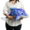 Dolphin Stuffed Toy Figurine Mascot Cushion Glitter Cute Fluffy Present [Glitter Dolphin] (L Size, Blue)