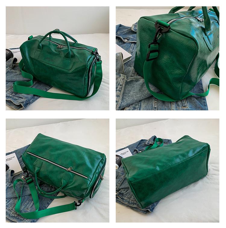 Unisex PU Leather Fitness Duffle Bag for Business, Yoga, or Swim - Large Capacity, Handheld/Shoulder Style