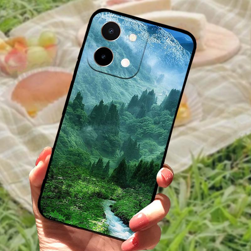 Чехол для Vivo Y28 4G Задняя крышка Противоударный корпус телефона Для VIVO Y28 Модный Fundas Нескользящий Мультяшный Мягкий силиконовый бампер для телефона