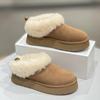 Sheepskin Version! Small Thick-soled Heightening Snow Boots Women's Retro Comfortable Soft-soled Plush Thickened Fluffy Shoes Short Boots