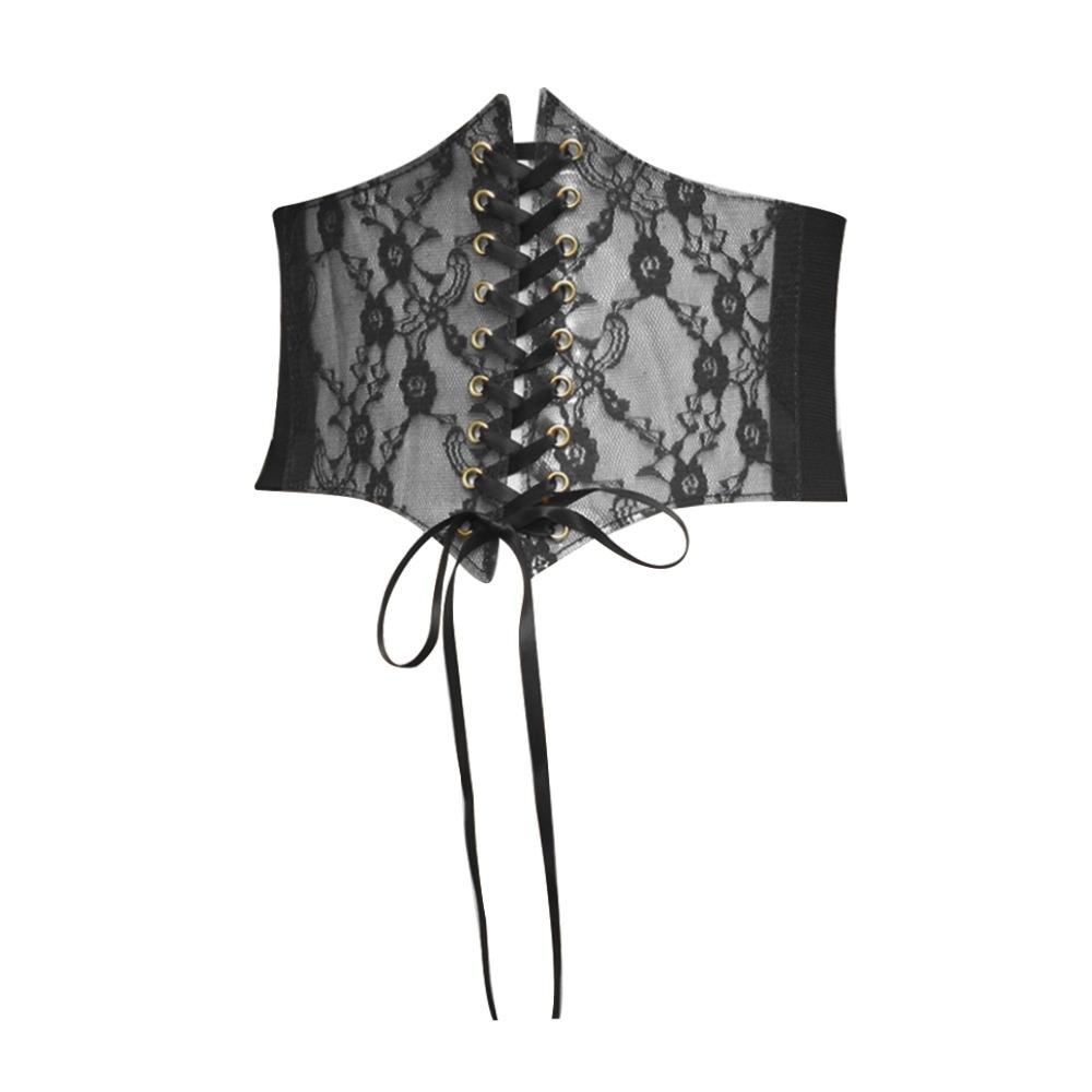 Flower Embroidery Silk Elastic Cummerbunds PU Leather Waist Bands  For Women Lady Girl Bridal