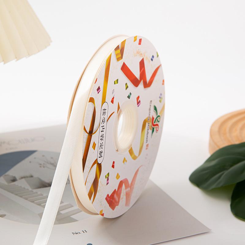 1 см Однотонная Двусторонняя Лента для Поделок Свадебных Украшений DIY Репсовые Ленты Бант Подарки Упаковка Открыток 100 ярдов/Рулон