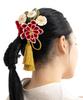 Soubien Hair Ornament Coming of Age Ceremony Flower Japanese Style Tsumami Craft Furisode Graduation Ceremony Hakama Crepe A Red Chrysanthemum X