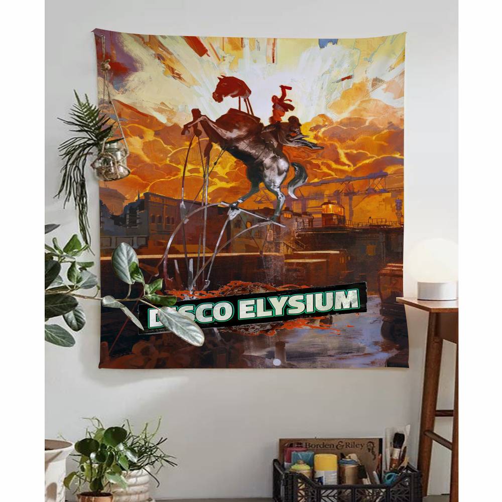 DDisco Elysium Hot Video Game Hanging Bohemian Tapestry Bohemian Wall Tapestries Mandala Cheap Hippie Wall Hanging