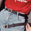 Women Retro Casual Non-Porous Buckle Waistband Leather Belt Thin Waist Strap Trouser Dress Belts