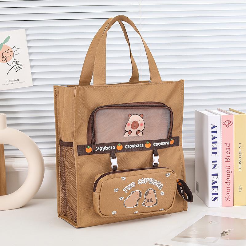 Канвасная сумка-тоут А4 с пандой - Большой вместимости для студентов и детских книг