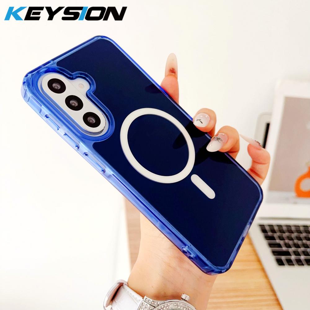 KEYSION Роскошный Магнитный Чехол для Samsung A57 5G A37 5G Мягкий ТПУ+ПК Ударопрочная Задняя Крышка Телефона для Galaxy A56 5G A36 5G