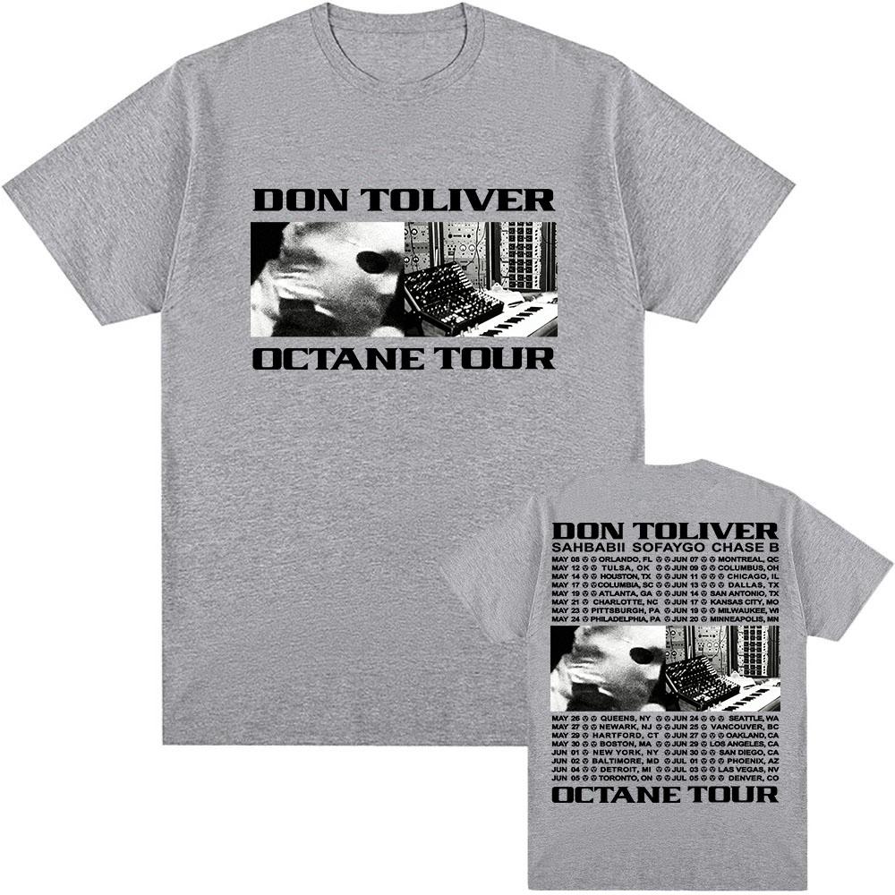 DON TOLIVER OCTANE TOUR 2026 Футболка с круглым вырезом с коротким рукавом Свободная мужская футболка Унисекс Уличная одежда Певец Графический принт Футболки Мерч
