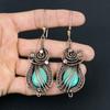 Turquoise Gemstone Handmade Pure Copper Wire Wrapped Wonderful Jewelry Earrings