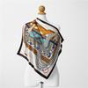 Twill Silk Scarf Woman Saddle Print Square Scarves Wraps Bandana Small Hijab Silk Foulards Tie Headband Neckerchief 53CM