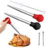 Stainless Steel Turkey Baster Baster Syringe For Cooking Meat Injector Set With 2 Marinade Needles 1 Cleaning Brush