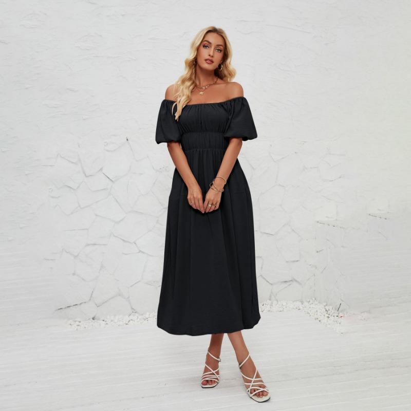 Летнее женское модное однотонное плиссированное платье без бретелек длиной до щиколотки с v-образным вырезом