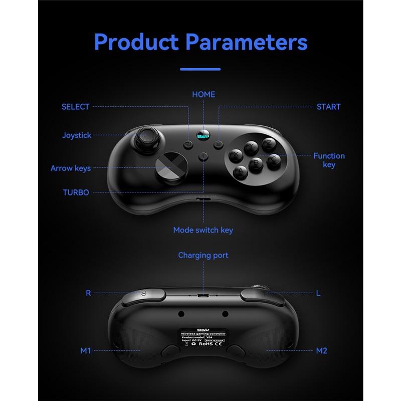 Y04 Game Controller 6-key Fighting Game Controller with Adjustable Height Hall Joystick Supporting PC/IOS/Switch/Android