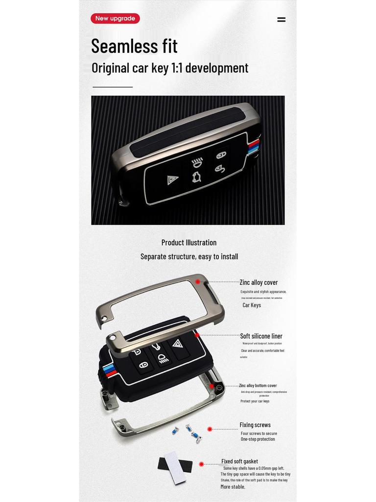 Compatible Key Case Cover for 20 Land Rover Discovery Sport Models