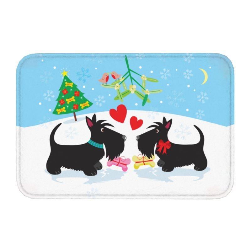 Cute Scottish Terrier  Front Door Floor Entrance Mats Indoor Scottie Dog Bath Kitchen Doormat Toilet Carpet Rug Home Decoration