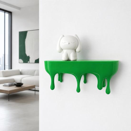 Melting Dripping Wall Shelf, 3D Printed Floating Shelf, Fun Dripping Display Shelf for Home Storage Living Room Decor