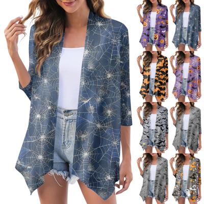 Женский модный повседневный уютный кардиган-жакет на Хэллоуин