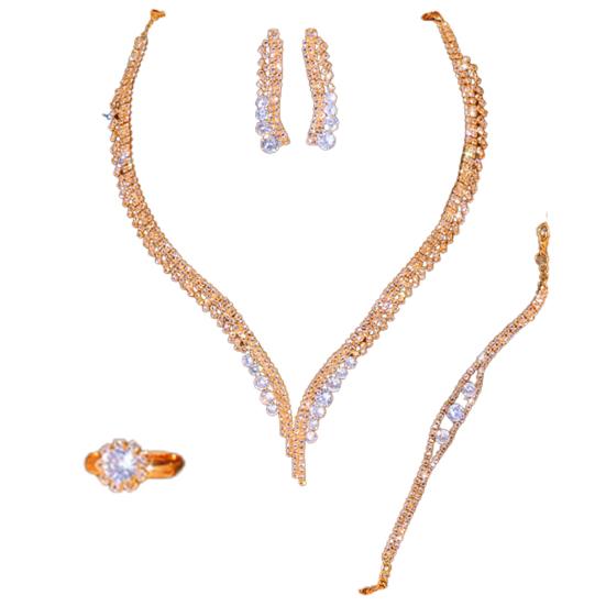 Популярный женский комплект ювелирных изделий, роскошный легкий декоративный комплект