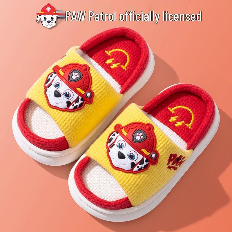 Детские нескользящие тапочки Щенячий патруль - Хлопковые льняные для мальчиков и девочек, весна/лето
