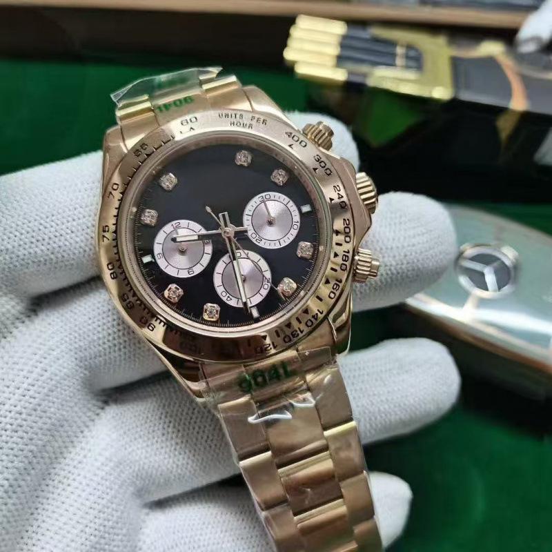 Мужские часы Rolex серии Daytona, 40 мм, золото/сталь, автоматические, механические