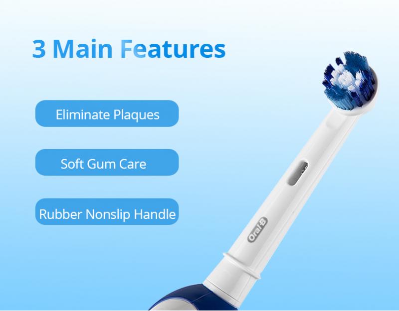 Oral B Electric Toothbrush 7600s Rotating Precision Clean Battery Type Sonic Toothbrush for Adult with Travel Case
