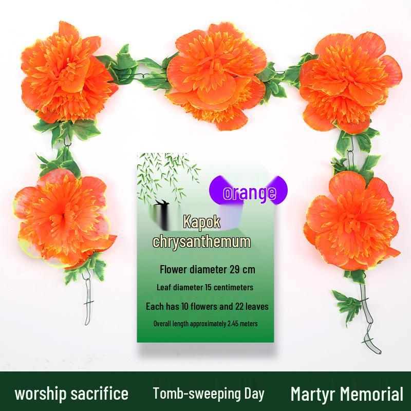Искусственные хризантемы для кладбища и мемориального декора - Шелковое и пластиковое подвесное цветочное украшение