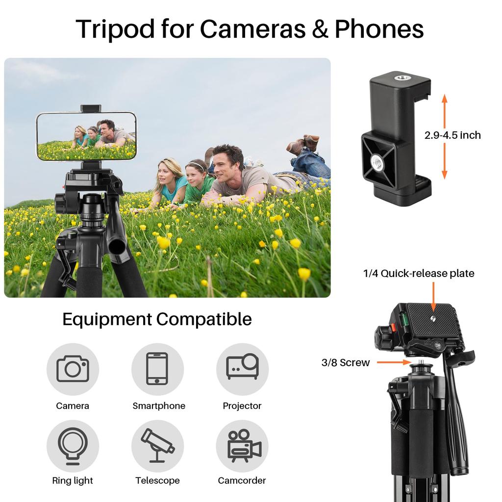 Алюминиевый штатив Fotopro с высотой 188 см для смартфона, максимальная нагрузка 3 кг, съемный, компактный, для видеокамер и цифровых камер, с панорамной головкой DIGI-9900,