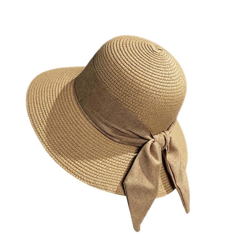 Fashion Sun Protection Summer Sun Hat Bowknot Breathable Beach Cap Casual Travel Bucket Hat for Women