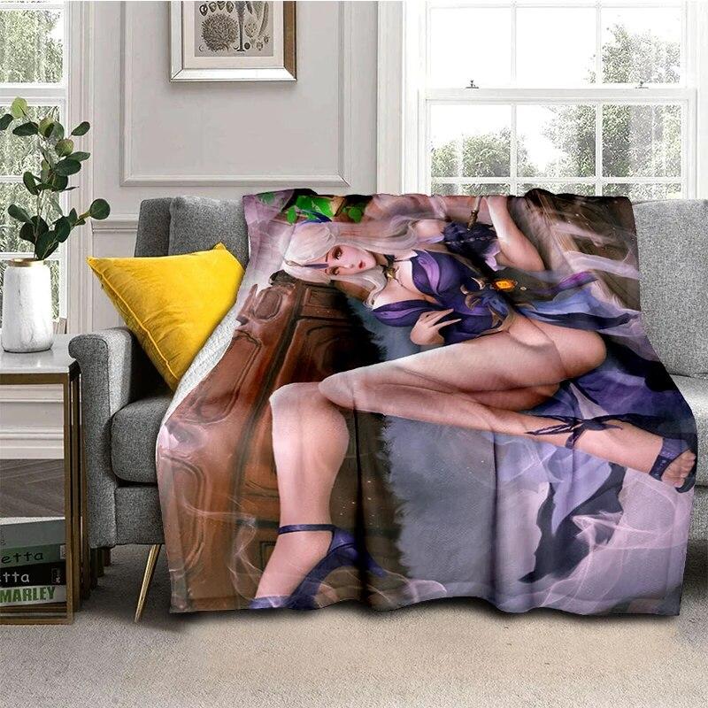 Hot Anime Sexy Girl Soft Plush Sofa Bed Throwing Cartoon Picnic Blankets Modern Flannel Blanket Gedruckt Bettdecke Geschenk Gift