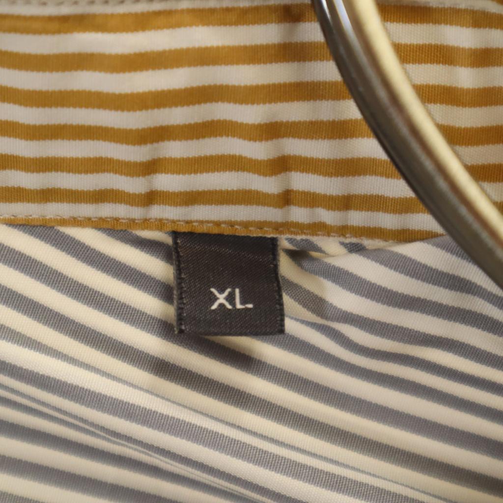 Salvatore Ferragamo Made In Italy Border Stripe Pattern Long Sleeve Shirt Men's Used