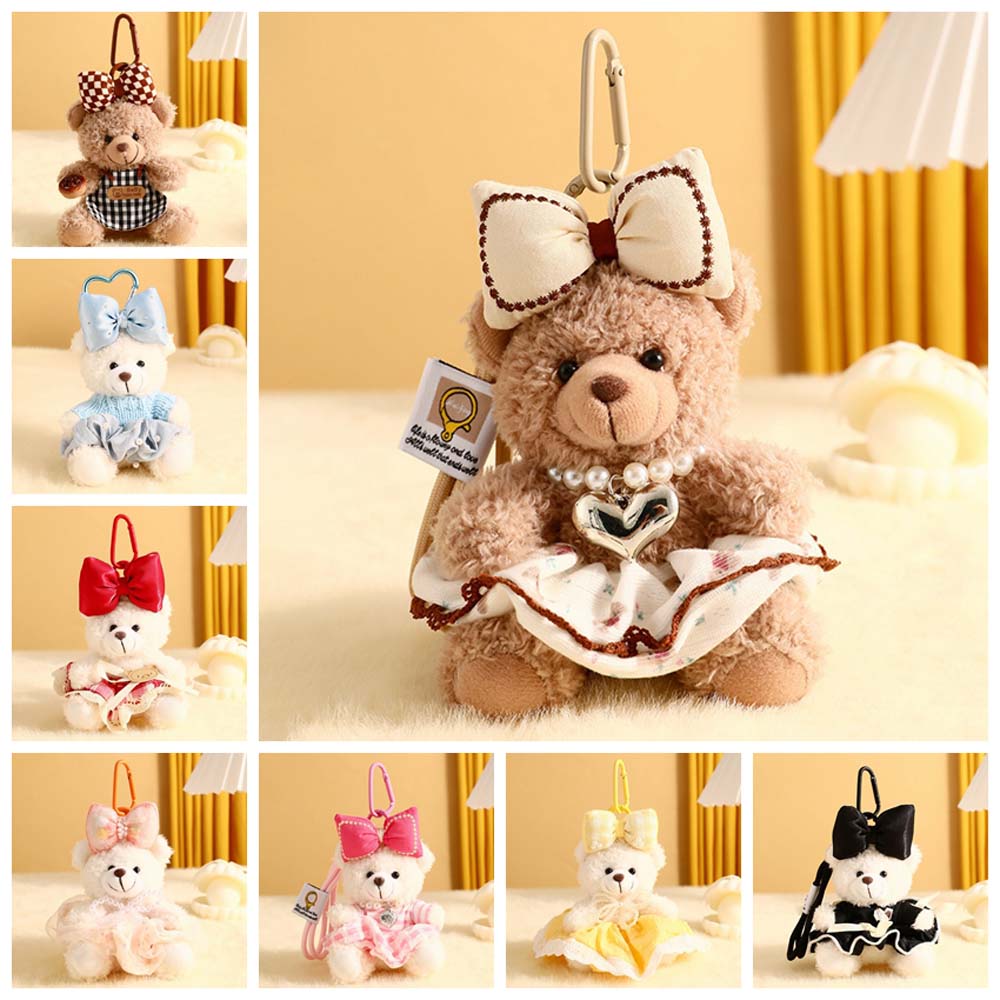 Princess Dress Bear Plush Bear Keychain Decoration Stuffed Animal Toys  Car Key Ring